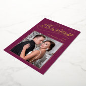 スクリプエレガントトMerry Christmas Photo 箔シーズンカード (回転した状態)