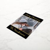 スクリプエレガントトMerry Christmas Photo 箔シーズンポストカード (回転した状態)