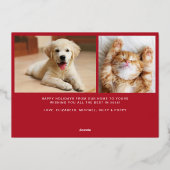 スクリプエレガントトMerry Christmas Red Photo 箔シーズンカード (裏面)