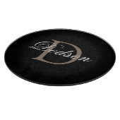 スクリプエレガントトMonogram白黒名前をカスタムする カッティングボード (角)