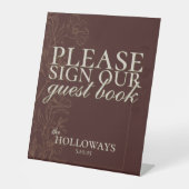スクリプエレガントトMousse Brownの結婚ゲストブック 台座サイン (正面)