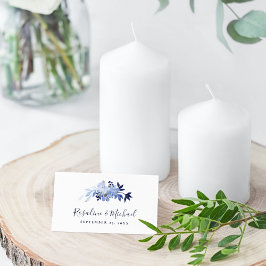 スクリプエレガントトNavyブルーモダンミニマル結婚リスト プレイスカード