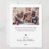 スクリプエレガントトNavy 5フォトコラージクリスマス シーズンカード (裏面)