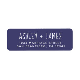 スクリプエレガントトNavy Blueの結婚差出人住所 ラベル
