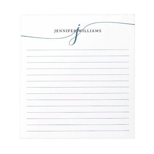 スクリプエレガントトNavy Blueモノグラモダンム横線 ノートパッド (正面)