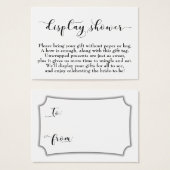 スクリプエレガントトNo Wrapブライダルシャワーギフトカード (正面&裏面)