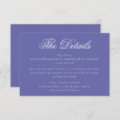 スクリプエレガントトPeriwinkle Blueの結婚詳細 エンクロージャーカード (正面/裏面)