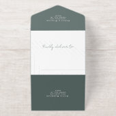 スクリプエレガントトPhoto Sage Green結婚's オールインワン招待状 (外側)