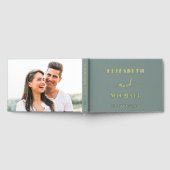 スクリプエレガントトPhoto Sage Green結婚's ゲストブック (全面)