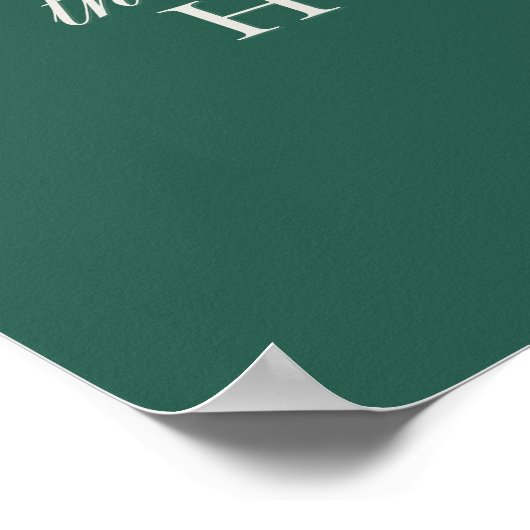 スクリプエレガントトSage Greenの結婚ゲストブック ポスター (角)