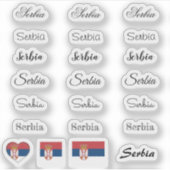 スクリプエレガントトSerbia & Serbianフラグ/nameセット シール (正面)