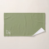 スクリプエレガントトSerif Monogram Sage Green バスタオルセット (ハンドタオル)