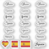 スクリプエレガントトSpain & スペインの Flag /nameセット シール (正面)