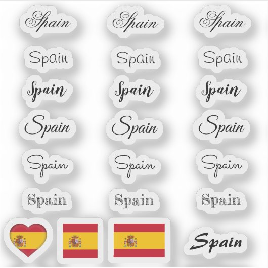 スクリプエレガントトSpain & スペインの Flag /nameセット シール (正面)