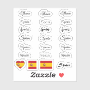 スクリプエレガントトSpain & スペインの Flag /nameセット シール