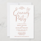 スクリプエレガントトTerracotta結婚の夕べパーティー 招待状 (正面)