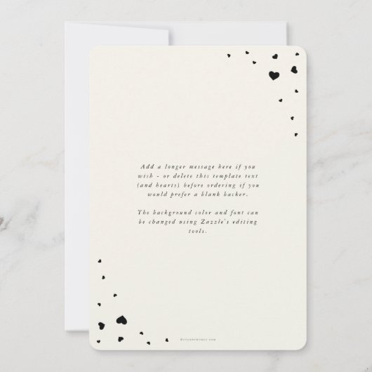 スクリプエレガントトValentine's Dayフラットフォトカード シーズンカード (裏面)