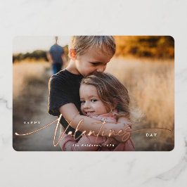 スクリプエレガントトValentines Day Foilフォトカード 箔シーズンカード