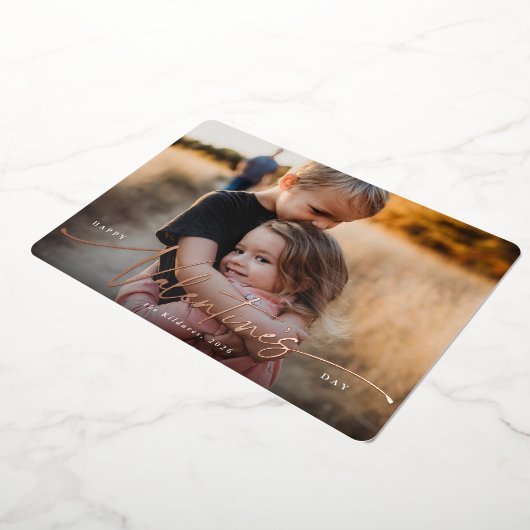 スクリプエレガントトValentines Day Foilフォトカード 箔シーズンカード (回転した状態)