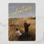 スクリプエレガントトValentine's Day Foilフォトカード 箔シーズンカード (正面)