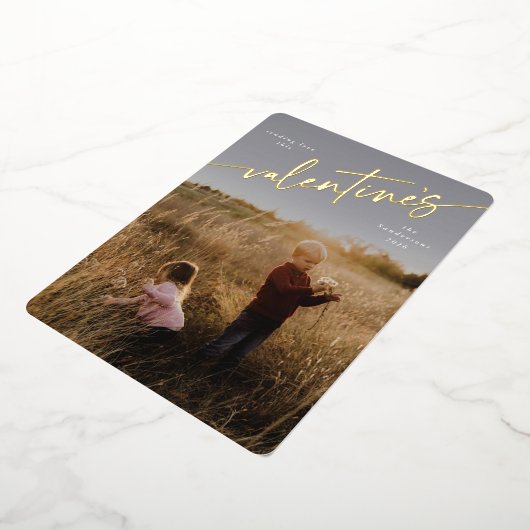 スクリプエレガントトValentine's Day Foilフォトカード 箔シーズンカード (回転した状態)