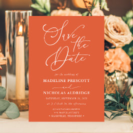 スクリプエレガントトVerona Sunset Orange日付の保存 招待状