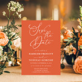 スクリプエレガントトVerona Sunset Orange日付の保存 招待状