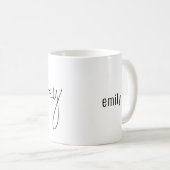 スクリプエレガントトWifey花嫁の名前白黒 コーヒーマグカップ (正面右)