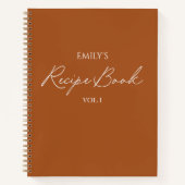 スクリプエレガントモダントのブラウンシンプルレシピ ノートブック (正面)