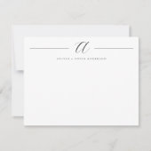 スクリプエレガントモダントモノグラムのカップル ノートカード (正面)