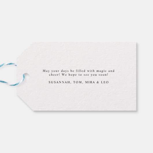 スクリプエレガントモダント金ゴールドハートメリークリスマス ギフトタグ (裏面横)