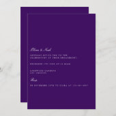 スクリプエレガントルパープル婚約招待状 招待状 (正面/裏面)