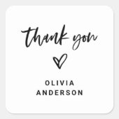 スクリプカジュアルトとハート | ブランディングありがとう スクエアシール (正面)