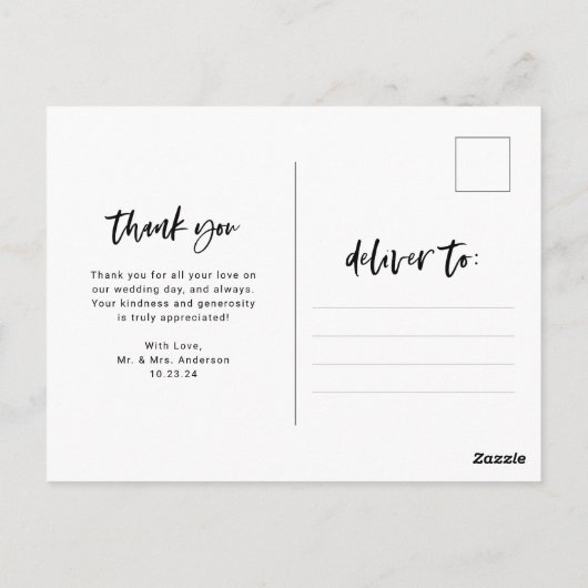 スクリプカジュアルトと写真 |さん結婚ありがとう ポストカード (裏面)