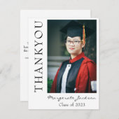 スクリプカジュアルトと卒業写真サンキューカード サンキューカード (正面/裏面)