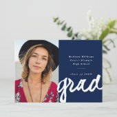 スクリプカジュアルトのグラード |写真シンプルの卒業 案内状 (スタンド正面)