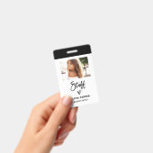 スクリプカジュアルトスタッフ | 写真と手書きハート バッジ (手持ち)