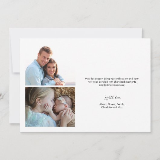 スクリプカジュアルト写真数々のメリークリスマス シーズンカード (裏面)