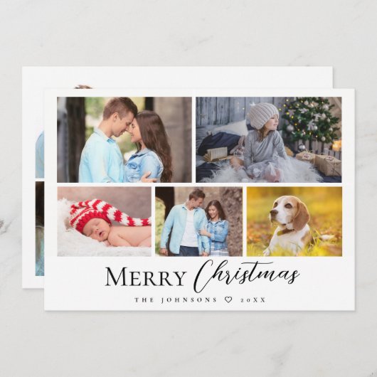 スクリプカジュアルト写真数々のメリークリスマス シーズンカード (正面/裏面)