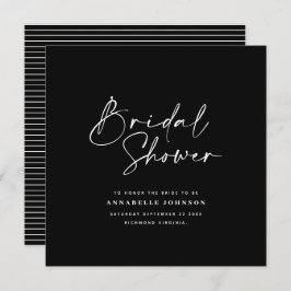 スクリプカジュアルト白黒ブライダルシャワー セーブザデート