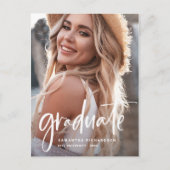 スクリプカジュアルト白 |写真卒業パーティー2名 インビテーションポストカード (正面)