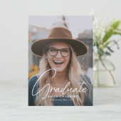 スクリプカジュアルト白 | 写真卒業パーティー 招待状 (スタンド正面)