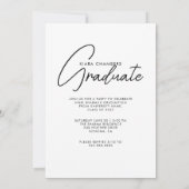 スクリプカジュアルト白 | 写真卒業パーティー 招待状 (裏面)