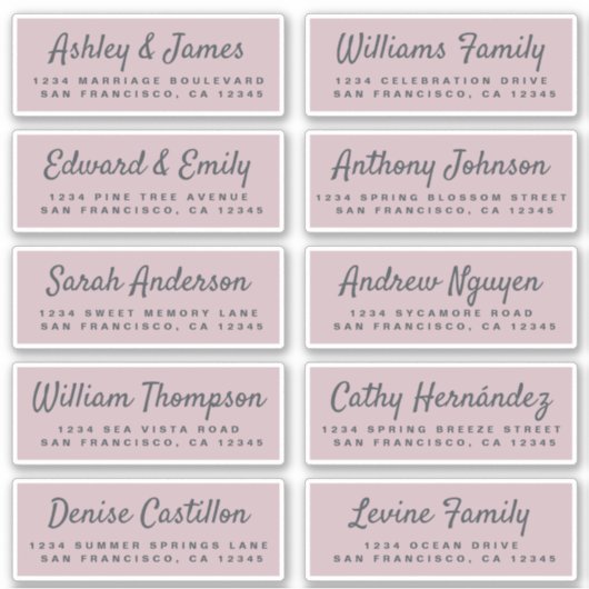 スクリプカジュアルト結婚のゲスト住所 シール (正面)