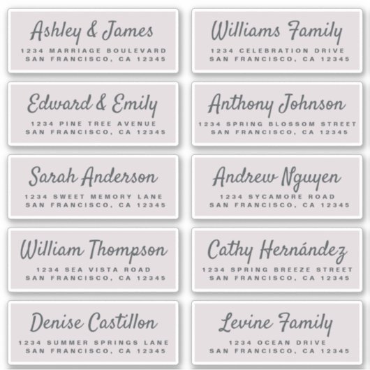 スクリプカジュアルト結婚のゲスト住所 シール (正面)