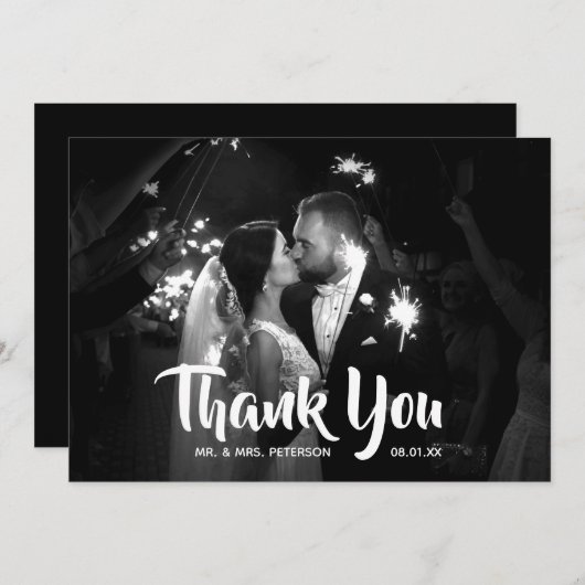 スクリプカジュアルト結婚の写真 サンキューカード (正面/裏面)