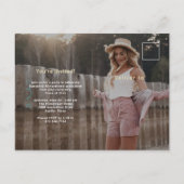 スクリプカジュアルト金ゴールド |写真卒業パーティー2名 インビテーションポストカード (裏面)