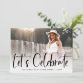 スクリプカジュアルト黒 |写真卒業パーティー2名 招待状 (スタンド正面)