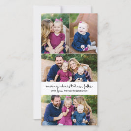 スクリプカジュアルト4フォトクリスマスホリデー片面 シーズンカード