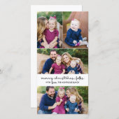 スクリプカジュアルト4フォトクリスマスホリデー片面 シーズンカード (正面/裏面)